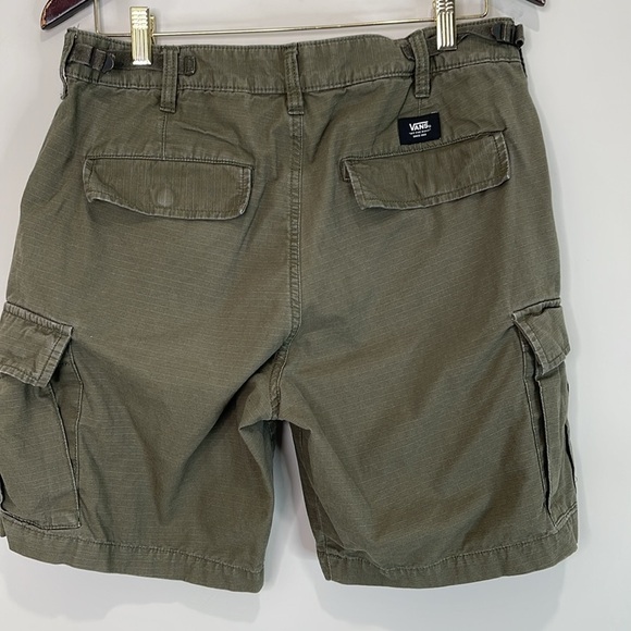 Vans Men's Olive Green Cargo Shorts Ripstop Cotton Utility Size 32 - Picture 7 of 10
